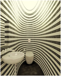 Striped Bathroom Interior