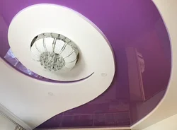 Қонақ бөлмесінің фотосуретіндегі біріктірілген аспалы төбелер