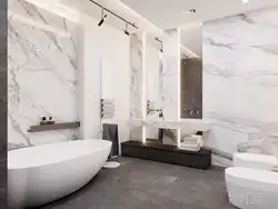 Brown Marble In The Bathroom Interior