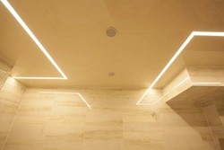 Light lines on a suspended ceiling photo in the bath