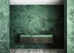 Зеленый мрамор в интерьере ванной