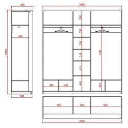 Hallway wardrobe dimensions design