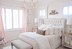 Бело розовая спальня фото