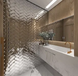 Стеклянная плитка в ванной дизайн фото