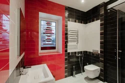 Ванная комната в черно красном цвете дизайн фото