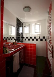 Ванная комната в черно красном цвете дизайн фото
