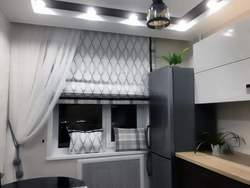 Design of curtains for kitchen ceiling