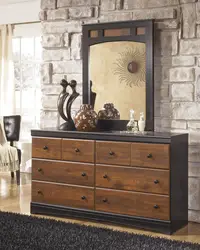 Chest Of Drawers In The Hallway With A Mirror In A Modern Style Photo