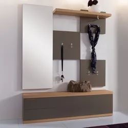 Hallway design with hanging cabinet