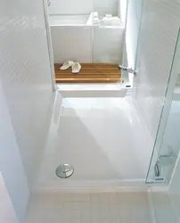 Ванна бөлмесінің интерьеріндегі душ науасы