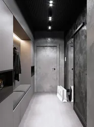 Hallway design with black ceiling