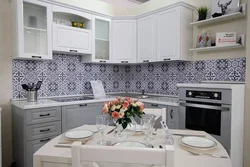 Kitchen white silver design