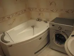 Дизайн угловых ванн с стиральными машинами фото