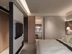Интерьер гостиная спальня с гардеробной