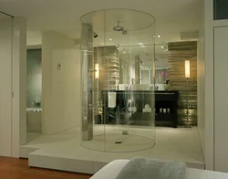 Glass for bathroom photo design