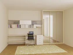 Wardrobe with table in the bedroom photo