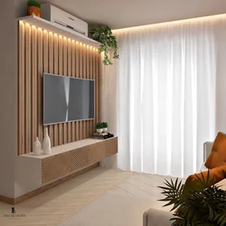 White TV in the living room interior