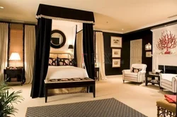 Bedroom design black and gold