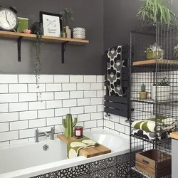 Bathroom shelves design black