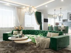 Classic living room interior green