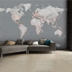 Карта мира в спальне фото