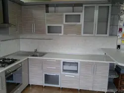 Kitchen facades in aluminum frame photo