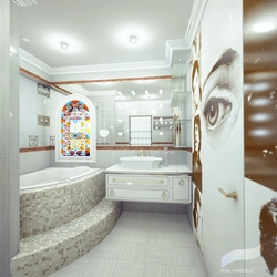 Bathroom on a pedestal in the interior