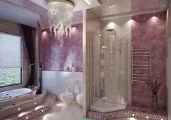 Venetian plaster in the bathroom photo in
