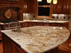 Natural stone countertop for kitchen photo