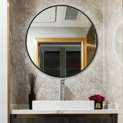 Круглое зеркало в ванную комнату фото