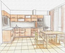 Hand drawn kitchen photo