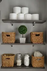 Baskets in the bathroom interior