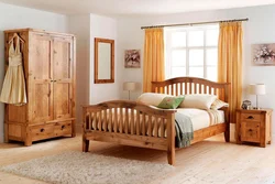 Solid wood furniture in the bedroom interior