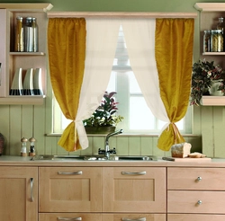 Curtain Color For Beige Kitchen Photo