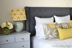 Decorative pillows in the bedroom interior