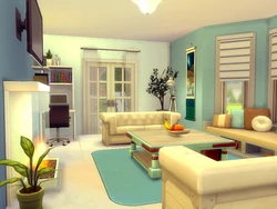 Sims 4 дизайнындағы қонақ бөлмесі