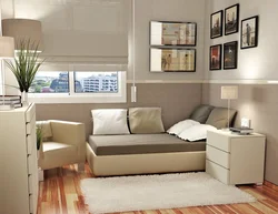 Спальня с диваном фото маленькая комната