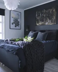 Gray and black bedroom design