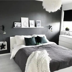 Gray and black bedroom design