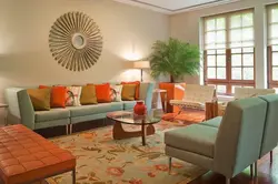 Orange Green Living Room Interior