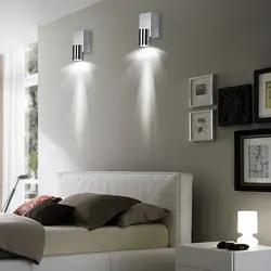 Lamps On The Wall In The Bedroom In The Interior Photo