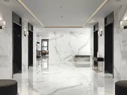 Marble effect tiles in the living room photo