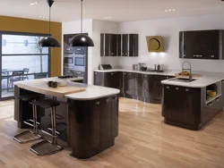 Corner kitchen with island design