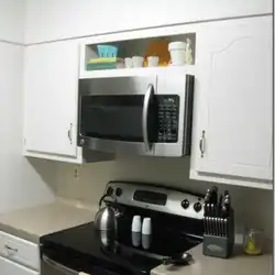 Microwave design in the kitchen on the wall