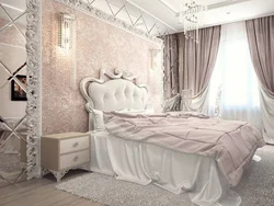 Marble wallpaper in the bedroom photo