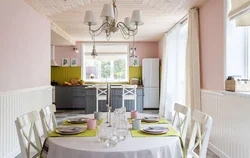 Painted lining in the kitchen interior