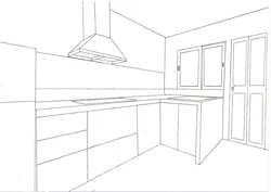 Drawn kitchen interior