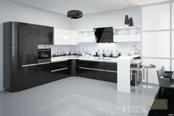 Glossy black kitchen design