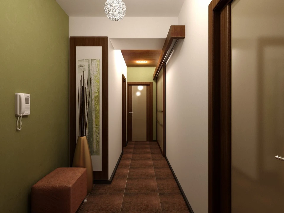 Interior of a long corridor