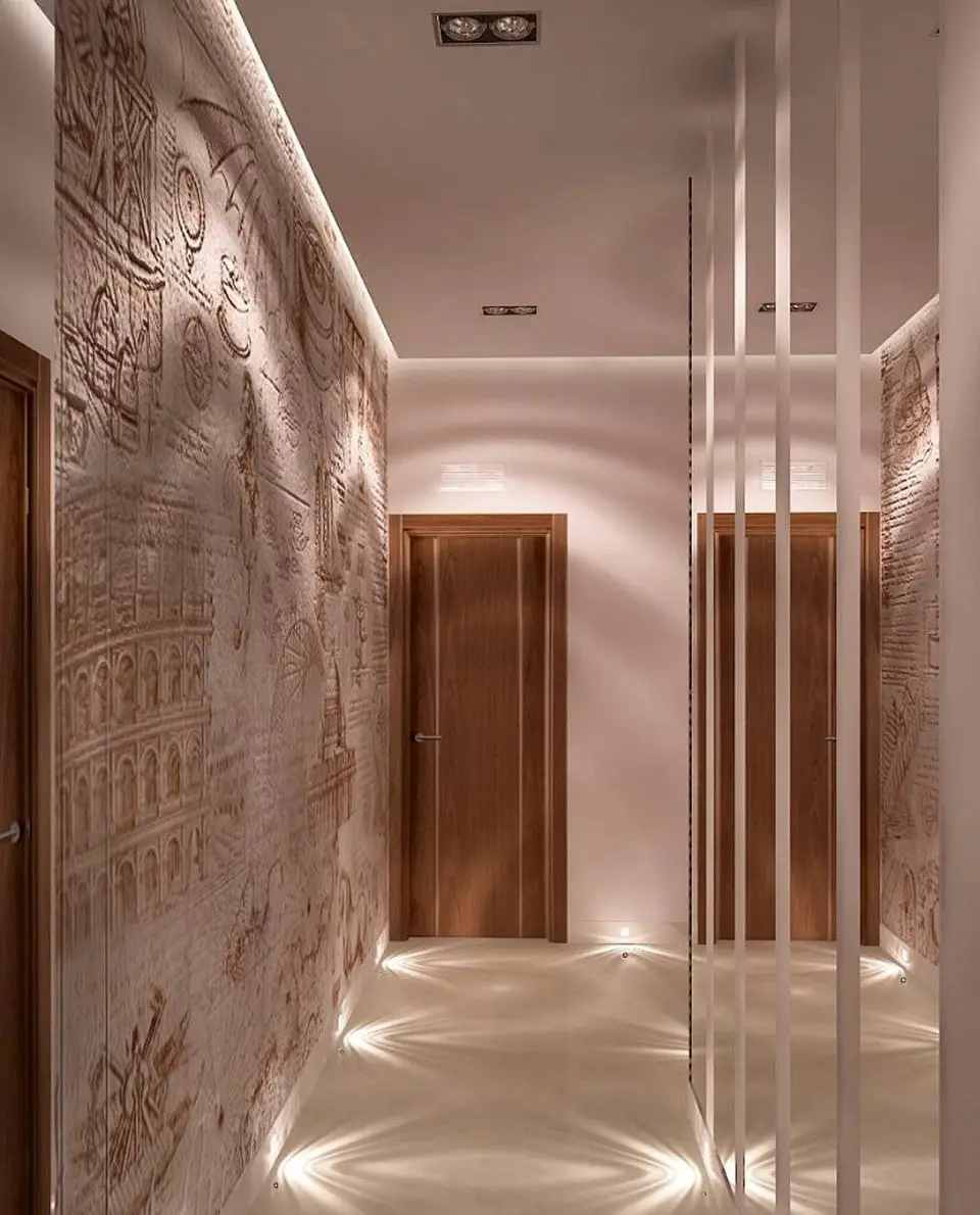Interior of a narrow corridor